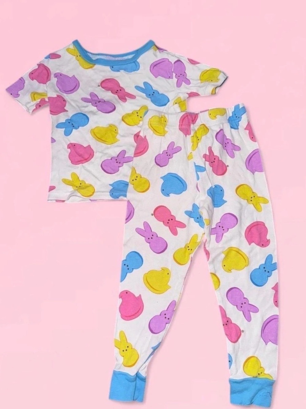 Peeps Toddler Unisex Easter Short Sleeve Top and Pants 2-Piece Pajama Set Pajama
